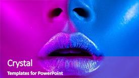  Presentation with fashion - PPT theme enhanced with colorful bright neon blue background and a gray colored foreground