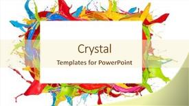  Presentation with old white antique frame - Amazing presentation having colorful bubbles - paint splashes frame isolated backdrop and a cream colored foreground