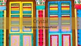  Presentation with singapore - Theme enhanced with colorful-building-in-little-india background and a gold colored foreground