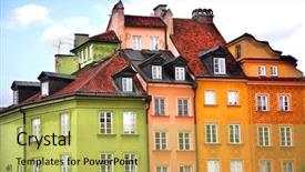  Presentation with old building britain gif - Presentation design enhanced with colorful building warsaw old town background and a yellow colored foreground
