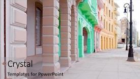  Presentation with avenue - Presentation theme with colorful buildings along the malecon background and a light gray colored foreground