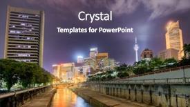  Presentation with malaysia buildings kuala lumpur - Slide set consisting of colorful buildings and tower background and a dark gray colored foreground