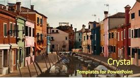  Presentation with colorful odontology 3d view for ted bundy - Audience pleasing PPT theme consisting of colorful burano canal panorama view backdrop and a tawny brown colored foreground