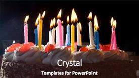  Presentation with anniversary - Slides featuring colorful burning candles in dark background and a wine colored foreground