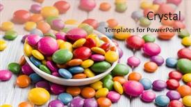  Presentation with candy - Beautiful presentation featuring colorful candies - colored candy in white bowl backdrop and a coral colored foreground