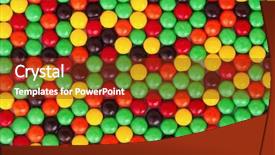  Presentation with sweets - Amazing PPT layouts having colorful candies coated chocolate backdrop and a tawny brown colored foreground