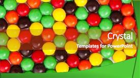 Presentation with sweets - Slides with colorful candies coated chocolate background and a crimson colored foreground