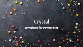  Presentation with colorful first birthday frame - Slide set featuring colorful candies frame on stone background and a dark gray colored foreground