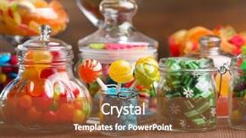  Presentation with colorful - PPT theme enhanced with colorful-candies-in-jars background and a red colored foreground