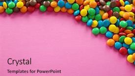  Presentation with colorful impressionist style artistic color - Beautiful slide set featuring colorful candies on color background backdrop and a coral colored foreground