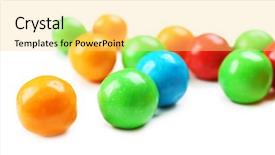  Presentation with jellies colorful candy and jelly - Presentation featuring colorful candies on white background background and a yellow colored foreground