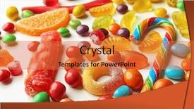  Presentation with simple and light colors - PPT theme with colorful candies scattered on light background and a red colored foreground
