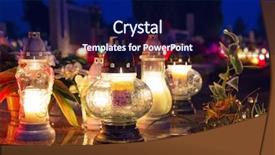  Presentation with jellies colorful candy and jelly - PPT theme having colorful candles on the cemetery background and a navy blue colored foreground