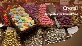  Presentation with candy - Colorful slide deck enhanced with colorful-candy-at-the-market backdrop and a tawny brown colored foreground