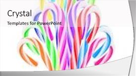  Presentation with christmas candy - Presentation having colorful candy canes christmas tree background and a sky blue colored foreground