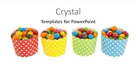  Presentation with candy - PPT theme enhanced with colorful candy for child party isolated over white background background and a white colored foreground
