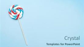  Presentation with lollipop - Colorful presentation theme enhanced with colorful-candy-lollipop-over-blue backdrop and a sky blue colored foreground
