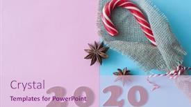  Presentation with christmas candy - Amazing presentation design having colorful-candy-lollipops-christmas-candy backdrop and a lemonade colored foreground