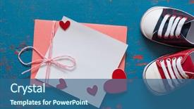  Presentation with kids space - Theme enhanced with colorful canvas shoes or sneakers background and a ocean colored foreground