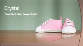  Presentation with kids space - Theme featuring colorful canvas shoes or sneakers background and a gray colored foreground