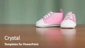  Presentation with kids space - Theme featuring colorful canvas shoes or sneakers background and a violet colored foreground