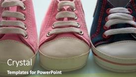  Presentation with kids space - Beautiful slide deck featuring colorful-canvas-shoes-or-sneakers backdrop and a gray colored foreground