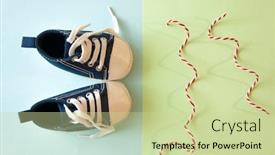  Presentation with kids space - Audience pleasing PPT theme consisting of colorful-canvas-shoes-or-sneakers backdrop and a soft green colored foreground