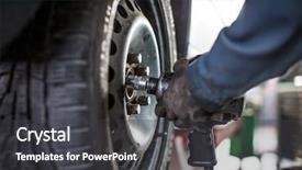  Presentation with tires - Amazing slides having colorful car - inside a garage - changing backdrop and a dark gray colored foreground