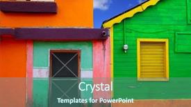  Presentation with caribbean - Beautiful PPT layouts featuring colorful caribbean houses tropical vivid backdrop and a ocean colored foreground