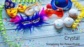  Presentation with invitation party - Slide set consisting of colorful carnival background with party background and a light blue colored foreground