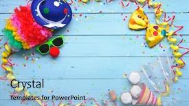  Presentation with carnival - Slide set featuring colorful carnival background with party background and a light blue colored foreground