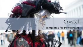  Presentation with festival masks - Beautiful PPT theme featuring colorful-carnival-beautiful-masks backdrop and a light blue colored foreground