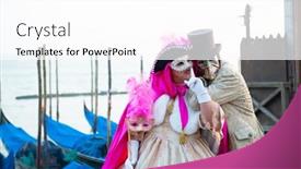  Presentation with festival masks - Cool new PPT theme with colorful-carnival-beautiful-masks backdrop and a white colored foreground