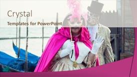  Presentation with festival masks - Slide set enhanced with colorful-carnival-beautiful-masks background and a cream colored foreground