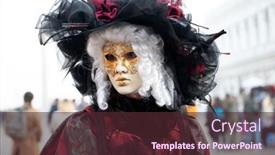  Presentation with festival masks - Slide deck having colorful-carnival-beautiful-masks background and a tawny brown colored foreground