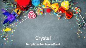 Presentation with festival masks - PPT layouts consisting of colorful carnival festival or birthday background and a gray colored foreground