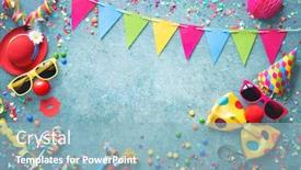  Presentation with carnival - Beautiful slide deck featuring colorful-carnival-or-party-background backdrop and a light blue colored foreground