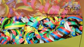  Presentation with carnival - Slides having colorful carnival streamers background texture background and a  colored foreground