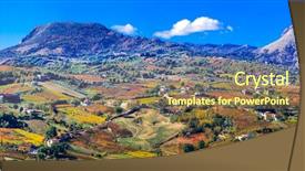  Presentation with carpet - Amazing slide deck having colorful carpet of vineyards backdrop and a coral colored foreground