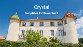  Presentation with towers - Beautiful presentation featuring colorful-castle-with-special-roofs backdrop and a teal colored foreground