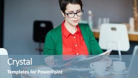  Presentation with reading table - Amazing slide set having colorful casual clothes reading magazine backdrop and a teal colored foreground