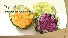  Presentation with cauliflower - Beautiful presentation featuring colorful-cauliflower-on-white-background backdrop and a blonde colored foreground