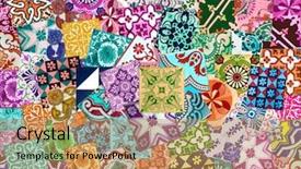  Presentation with ceramic tiles - PPT theme consisting of colorful ceramic tiles pattern background and a coral colored foreground