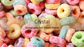  Presentation with breakfast cereal - Presentation theme with colorful cereal background and a yellow colored foreground