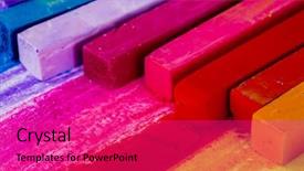  Presentation with back school education - Presentation theme having colorful chalk pastels - education arts background and a coral colored foreground
