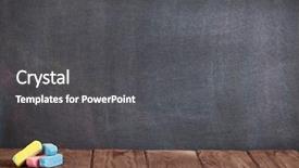  Presentation with classroom - Audience pleasing PPT theme consisting of colorful chalks on classroom table backdrop and a dark gray colored foreground