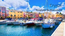  Presentation with fishing boats - Theme enhanced with colorful-charming-island-procida background and a  colored foreground