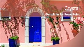  Presentation with old soho street - Presentation design enhanced with colorful charming streets of old background and a red colored foreground