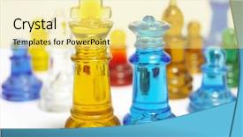  Presentation with flower border colorful made - Theme consisting of colorful chess made of glass background and a yellow colored foreground