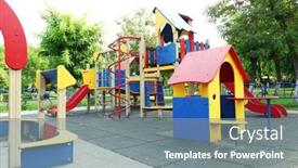  Presentation with playground - PPT layouts consisting of colorful-children-playground-in-park and a gray colored foreground